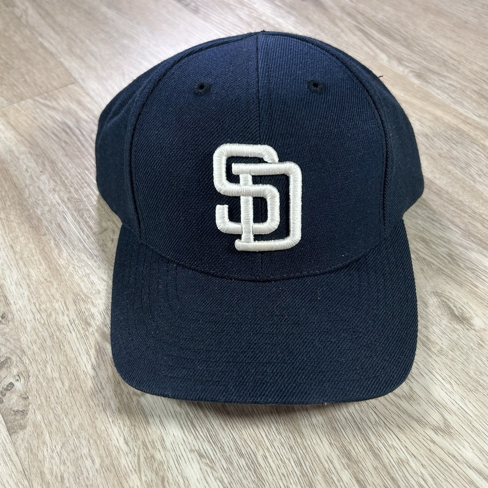 VTG Logo Athletic‎ San Diego Padres Snapback Hat MLB Baeball Blue Wool Cap